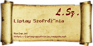 Liptay Szofrónia névjegykártya